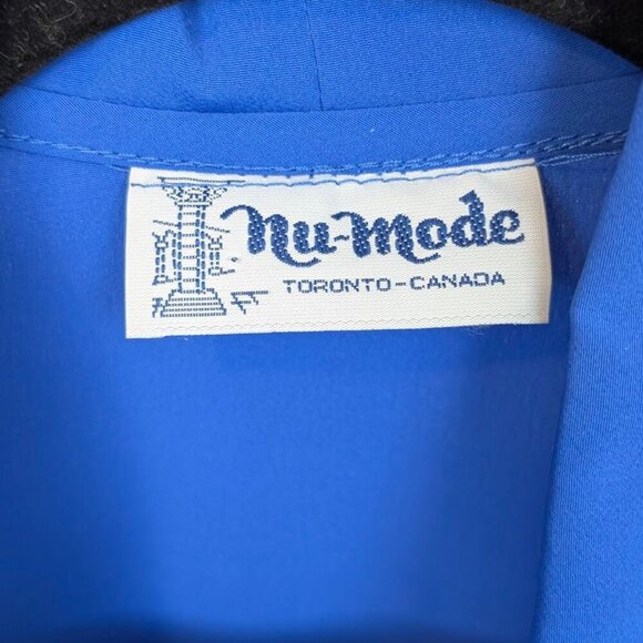 🍁V. Nu-Mode Blue Embroidered 3/4 Sleeve Dress - Picture 8 of 8